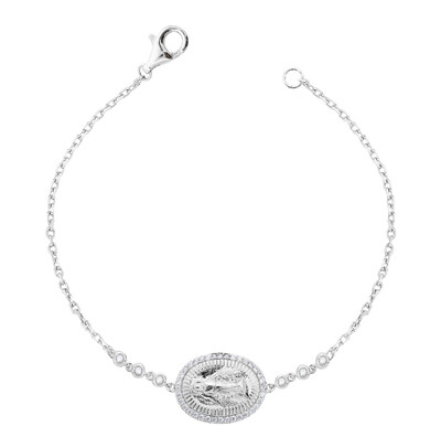 Foto Pulseira N Sra Oval com Zircônias em Prata 925