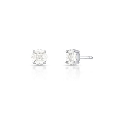 Foto Brinco Moissanite Ilusion 3X3MM 2CT em Prata 925
