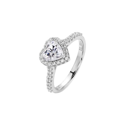 Foto Anel Coração Moissanite 5X5MM 0,682 CT em Prata 925