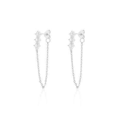 Foto Brinco Earcuff 3 Zircônias em Prata 925