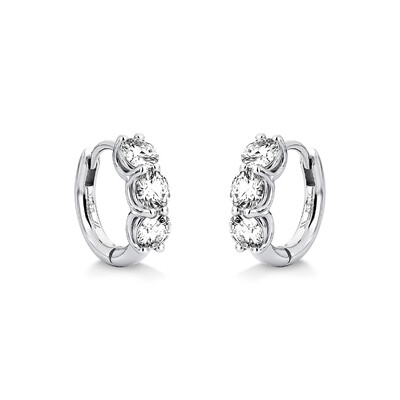 Foto Brinco Moissanite Argolinha 4MM 1,8CT em Prata 925