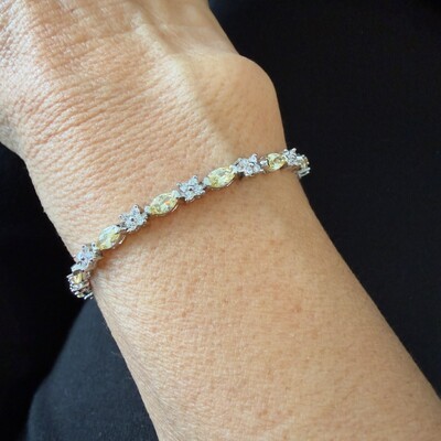 FotoPulseira Riviera Zircônias e Citrino em Ródio