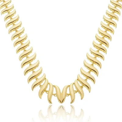 Foto Gargantilha Peças Interligadas em Dourada