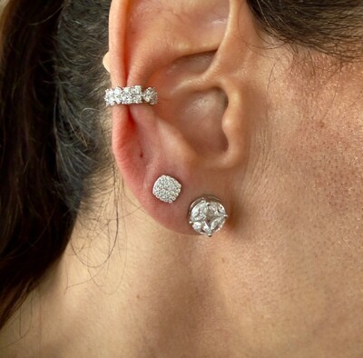 Foto Piercing Fake 2 Filas de Zircônias em Prata 925