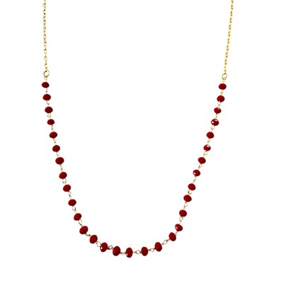 Foto Colar Cristal Bolinhas em Dourado