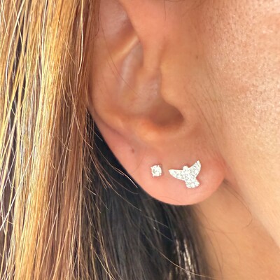 FotoBrinco 3MM 0,20CT Solitário Moissanite em Prata 925