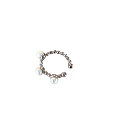 Foto Piercing Fake Bolinhas com Pérolas Naturais em Prata 925