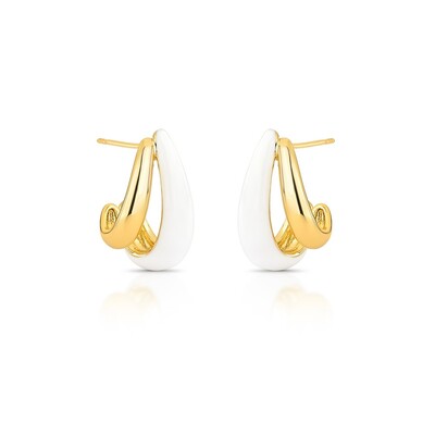 Foto Brinco Argola Esmaltada em Dourado