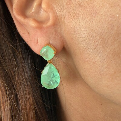 FotoBrinco Base Retangular e Gota Paraíba em Dourado