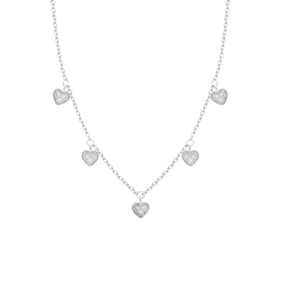 Foto Colar com Corações Pendurados em Ródio