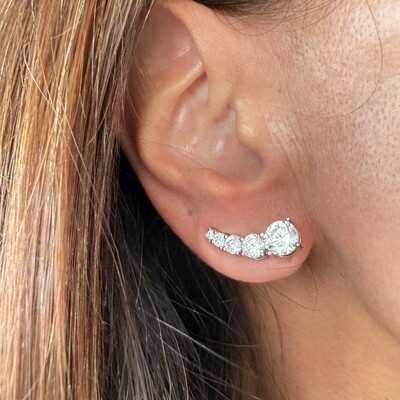 FotoBrinco Earcuff 5 Zircônias em Ródio