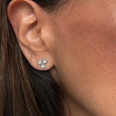 FotoBrinco Trevinho 3 Folhas Cravejado em Ródio