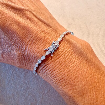 FotoPulseira Riviera Gota com Zircônias em Prata 925