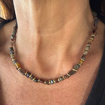 FotoColar Olho de Tigre com Entremeios Dourados