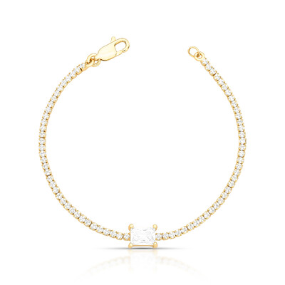 Foto Pulseira Riviera com Zircônia Retangular em Dourado