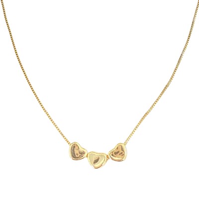 Foto Colar com 3 Corações em Dourado