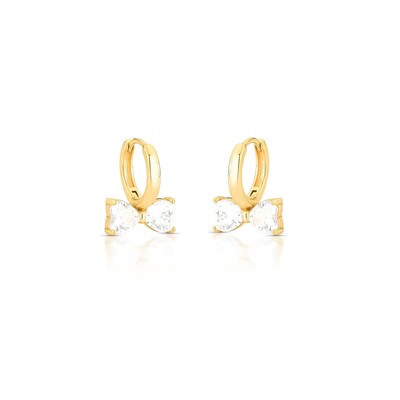 Foto Brinco Argolinha com Laço de Zircônia em Dourado