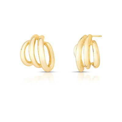 Foto Brinco 4 Filetes Largos em Dourado