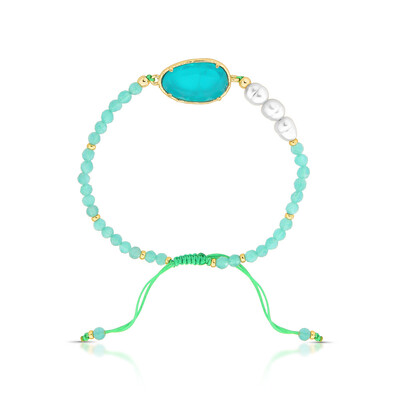 Foto Pulseira Shamballa com Jade e Pérolas Naturais