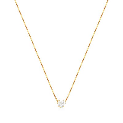 Foto Colar Ponto de Luz Coração em Dourado