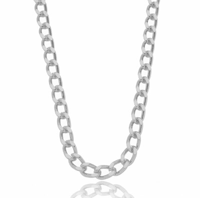 Foto Colar Elos Chatos em Ródio