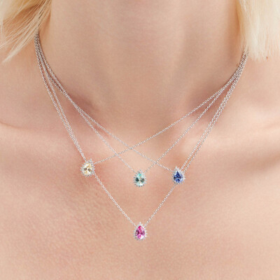 FotoColar Gota Princesa Paraiba Fusion em Prata 925