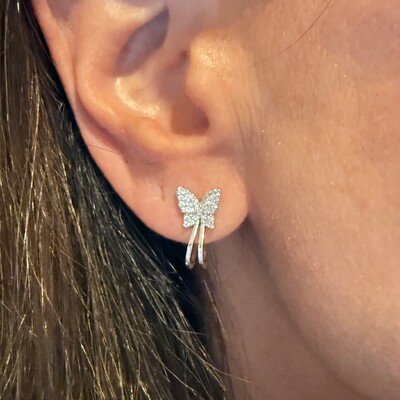 FotoBrinco Borboletinha com Zircônias e Gancho em Ródio