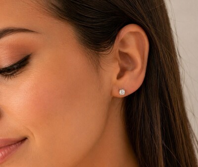 FotoBrinco Solitário Cx Quadrado 0,5MM em Rodio