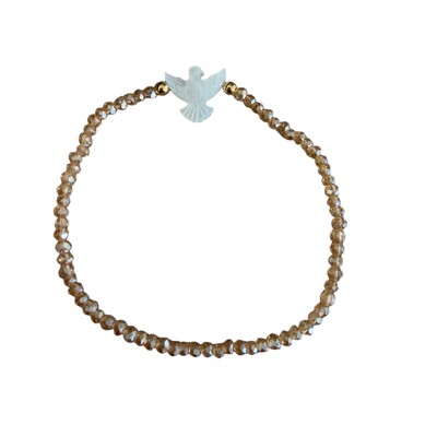 Foto Pulseira Cristal com Espírito Santo em Madrepérola