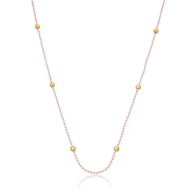 Foto Colar Longo Bolinhas Esmaltadas em Dourado