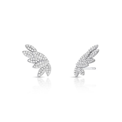 Foto Brinco Earcuff Folhas com Zircônias em Prata 925