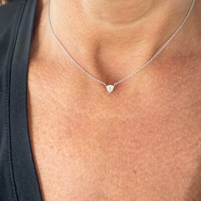 FotoColar Coração Moissanite 5mm 0,5CT em Prata 925