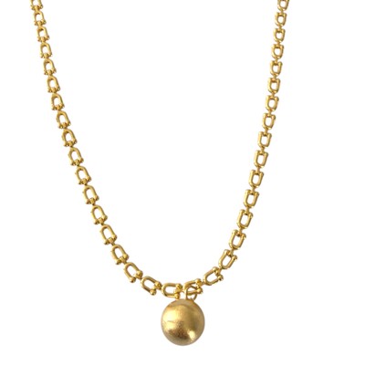 Foto Colar Longo Clips com Bola em Dourado