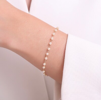 FotoPulseira Perolinhas em Dourado