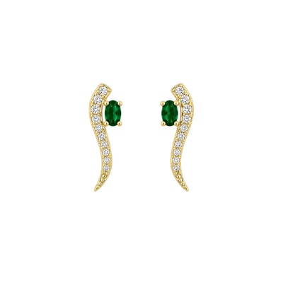Foto Brinco Earcuff com Esmeralda Fusion em Dourado