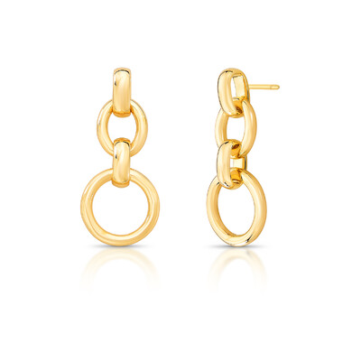 Foto Brinco Elos Pendurados em Dourado