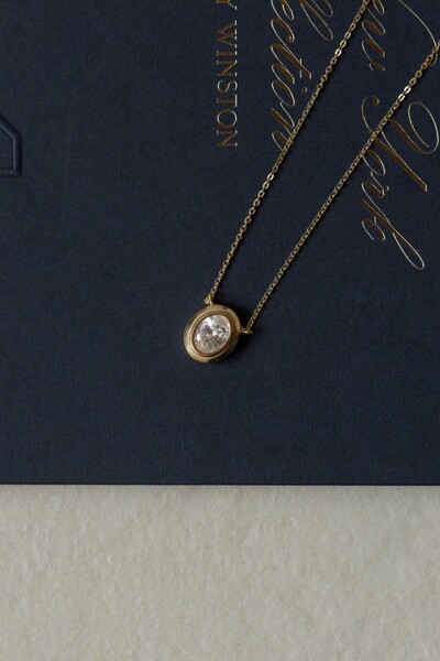 FotoColar Ponto de Luz Oval Cravação Inglesa Dourado em Prata 925