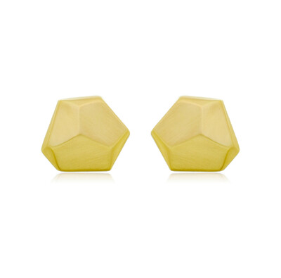 Foto Brinco Triangular Facetado Fosco em Dourado