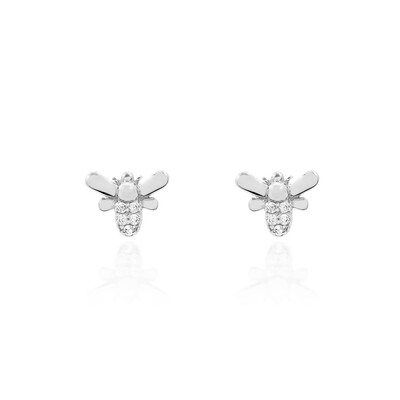Foto Brinco Borboleta com Zircônias em Prata 925
