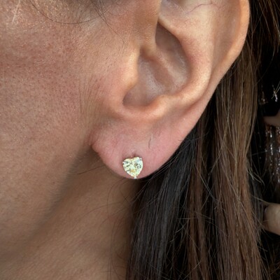 FotoBrinco Coração Citrino em Prata 925