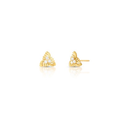 Foto Brinco Triangular com Zircônia em Dourado
