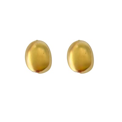 Foto Brinco de Pressão Oval Liso em Dourado