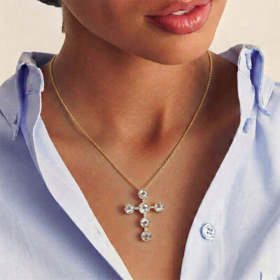 FotoColar Cruz Cristal em Dourado