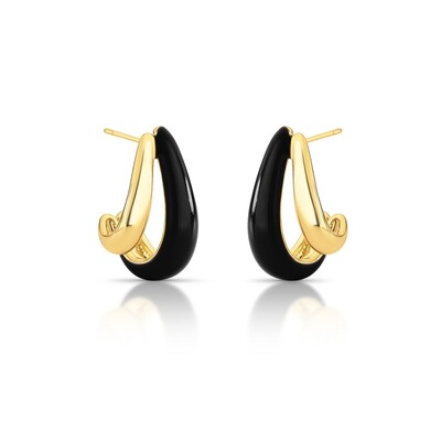 Foto Brinco Argola Esmaltada em Dourado