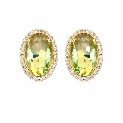 Foto Brinco Princesa Oval Acquamarine em Dourado