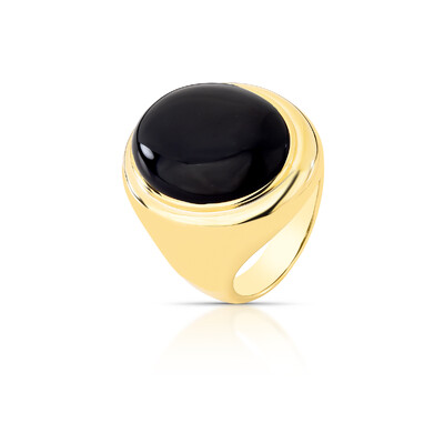 Foto Anel Onix Oval em Dourado