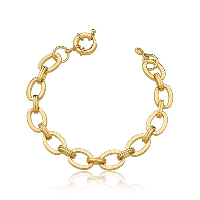 Foto Pulseira Elo Oval e Entremeio em Dourado