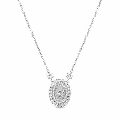 Foto Colar Espírito Santo Moissanite em Prata 925 com Certificação GRA