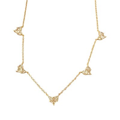 Foto Colar com 5 Corações de Zircônias em Dourado