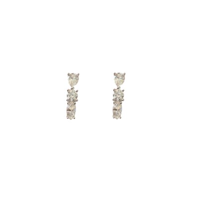 Foto Brinco Moissanite Earcuff 3 Pedras 0,3CT em Prata 925